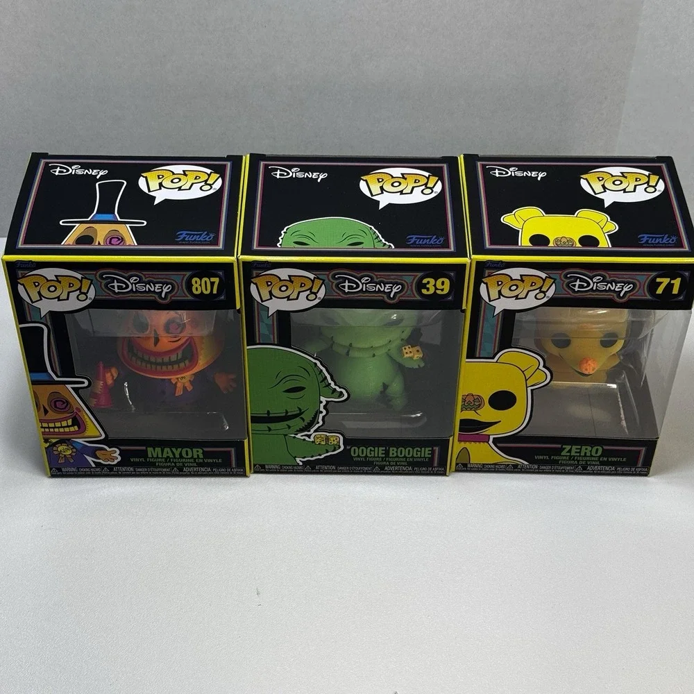 Funko Pop nightmare before christmas blacklight full set 809, 807, 71, 39, 16 15